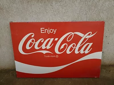  Vintage ENJOY Coca Cola COKE Metal Box Soda Sign C • $329