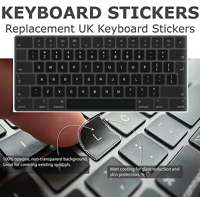 Universal UK Replacement Keyboard Stickers QWERTY Laptop Desktop Computer • £2.49