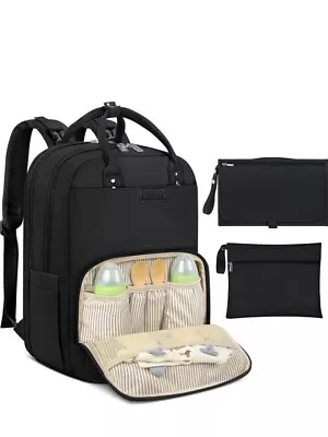 Nubily Baby Changing Bag Backpack With Portable Changing Mat Waterproof Nappy • £22.99