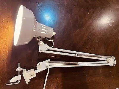 RARE VTG LUXO White Lamp W/vice  Mid Century Modern MCM EUC TESTED/WORKS • $125