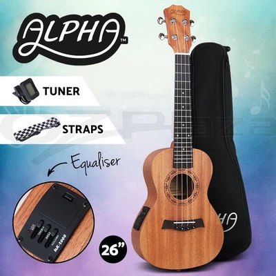 $70.95 • Buy Alpha 26  Electric Tenor Ukulele Mahogany Ukuleles Uke Hawaii Guitar EQ Tuner