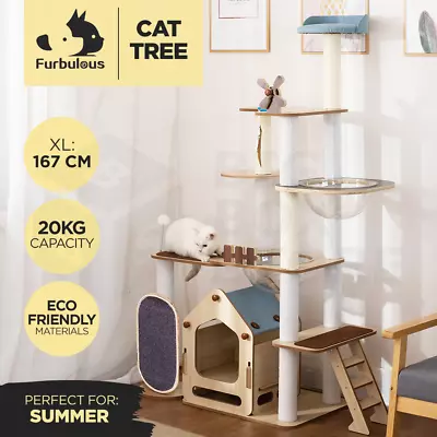 Furbulous 1.67m Windmill Style Cat Tree Condo Tower Scratcher Scratching Post • $169.95