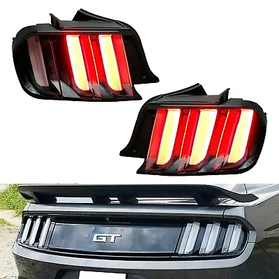 Full LED Taillight Lamps W/Dynamic Sequential Turn Signal For 15-20 Ford Mustang • $299.99