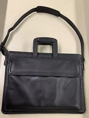 Korchmar Black Leather Slim Briefcase Shoulder Bag Document Case| FREE SHIPPING • $69.99