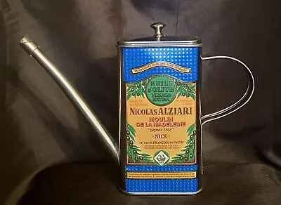 Euc Nicholas Alziari Decorative  Watering Can  Olive Oil Tin Cruet Dispenser • $35.99