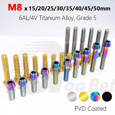 M8 Titanium Taper Cone Socket Allen Bolt 15 20 25 30 35 40 50mm Grade 5 Ti6Al4V • $4.29