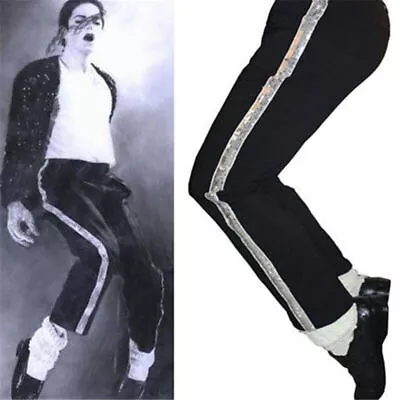 Billie Jean MJ Michael Jackson Entertainers Straight Trousers Black Pants  • $34.47