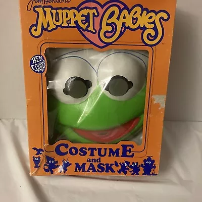 Vintage   Costume & Mask Jim Henson's Muppet Babies BABY KERMIT In Box. Size 6-8 • $30