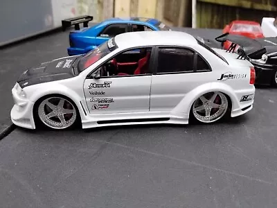 Jada Toys Mitsubishi Lancer EVO VI Import Racer White 1:24 Scale Diecast 50500-9 • $109.99