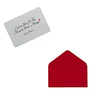 £3.99 • Buy Personalised I Love You To Moon Back Keepsake Metal Wallet Card Valentines Gift 