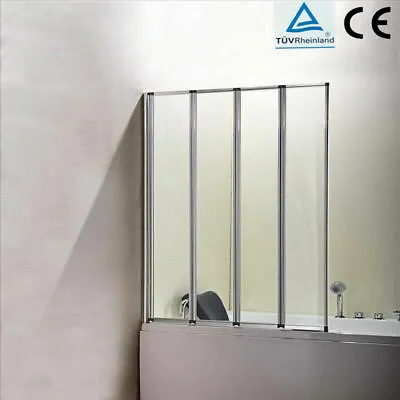 £73 • Buy 2/4/5 Folds Bathroom Folding Bath Shower Screen Tempered Glass Door Panel