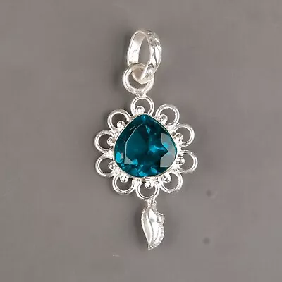 Natural Apatite Gemstone 925 Sterling Silver Jewelry Pendant For Women 1.8  • $11.99