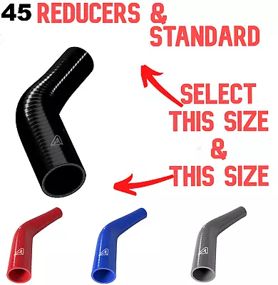 £6.86 • Buy 45 Degree Elbow Reducing Silicone Hose - Reduction Pipe Tube Reducer Step Down