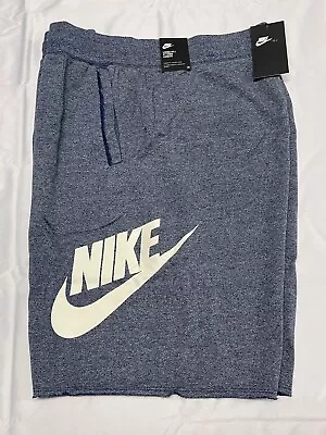 Nike Sportswear Alumni French Terry Shorts Mens AR2375-494 BLUE VINTAGE SIZE XL • $49.99