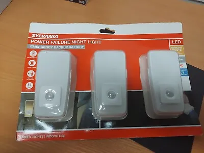 Sylvania Power Failure LED Night Light Emergency Backup Motion Activated 3 Pack • $33.99