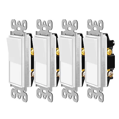 Rocker Paddle Light Switch 3-Way Control Electrical Home Switch Replacement 4PK • $14.09