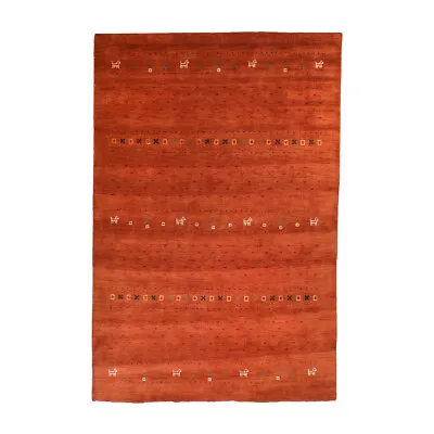 $263.69 • Buy Hand Knotted Gabbeh Wool  Area Rug Contemporary Orange BBH Homes BBL00585