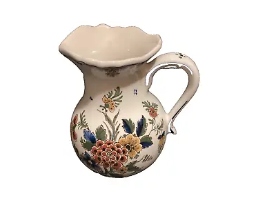 Vintage Delfts Hand Painted Holland Polychrome Pitcher • $20