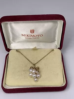 Mikimoto Grape Pearl K14 Yellow Gold Necklace 16   • $1245