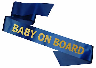 Luxury Baby On Board Baby Shower Sash Gift For Mum To Be Party Blue For Boy • £5.79