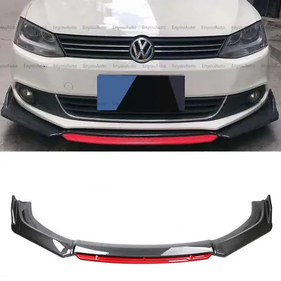 For Volkswagen Jetta Front Bumper Lip Spoiler Splitter Diffuser Carbon Fiber Red • $61.75