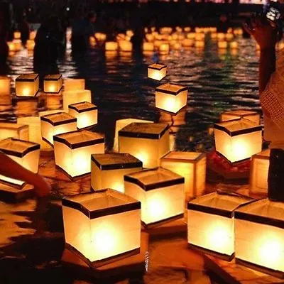 4.3 Inch Water Floating Candle Lanterns Outdoor Biodegradable Lantern 10 PCS  • $11.99