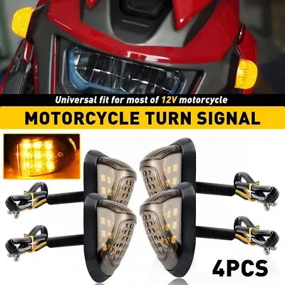 4X Smoke Motorcycle Flush Mount LED Turn Signals Amber Indicator Blinker Light • $19.99