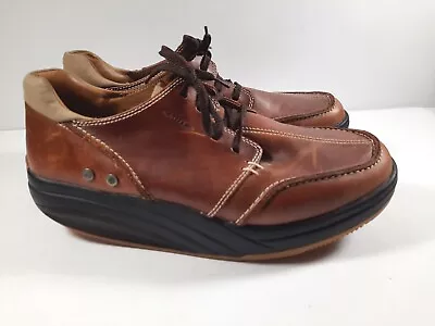 MBT Tariki Walnut Brown Men's Size 9.5 Leather Walking Shoes Swiss Shape-Ups • $49.97