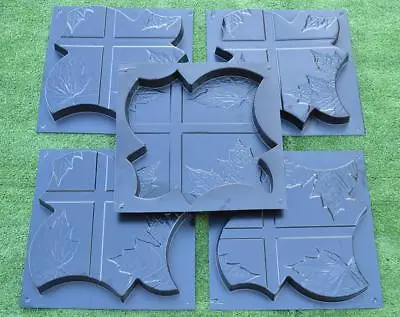 Concrete Mold Pavers Stone Patio Casting Concrete Garden Path  Set 5 Pcs S47 • $67.90