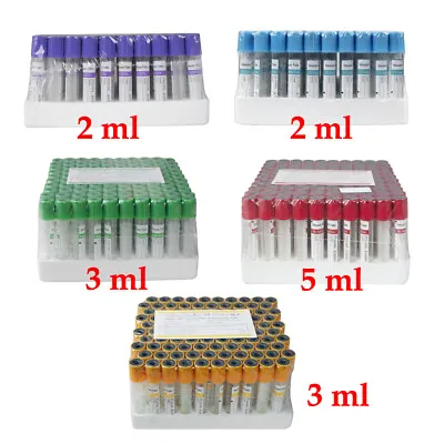 100pcs/Kit Medical Vacuum Tubes Blood Collection Optional 2mL 3ml 5ml-Carejoy • $27.99