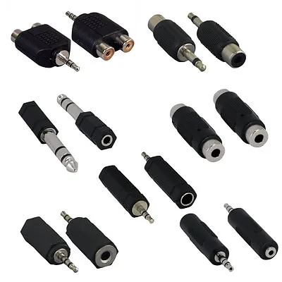 AUX 3.5mm Audio Adapter Coulper Connector To RCA/2.5mm/1/4  6.35mm TS Stereo Mic • $6.99