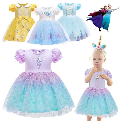 £11.66 • Buy Baby Girls Fancy Dress Up Party Cotton Costume Outfit Princess Cinderella Elsa