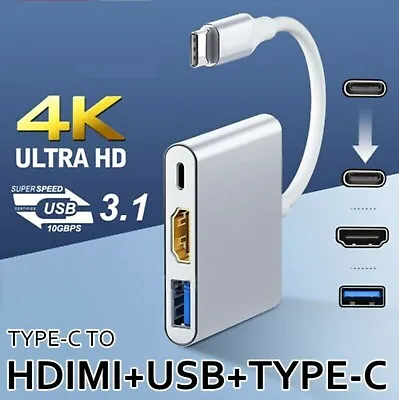 $21.79 • Buy USB Adapter Converter Type C To HDMI For Laptop/Projector/Monitor/phone (Silver)