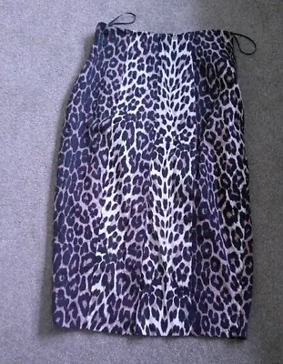 Rockabilly Style Leopard Print Jane Norman Wiggle Pencil Skirt Size Small • £10.99