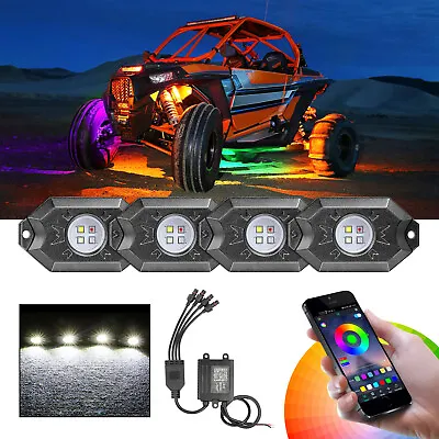 RGB LED Rock Lights Kit Offroad Truck Underbody Neon Pods Motorcycle Boat Truck • $44.99