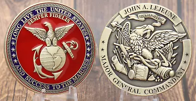 Major General Commandant Of The Marine Corps John A. Lejeune Challenge Coin USMC • $25