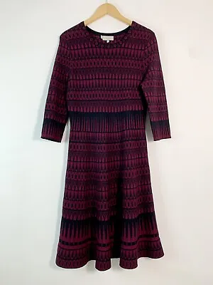 Hobbs London Joelle Knit Jumper Dress UK 12/US 8/EU 40 Burgundy • £29.95