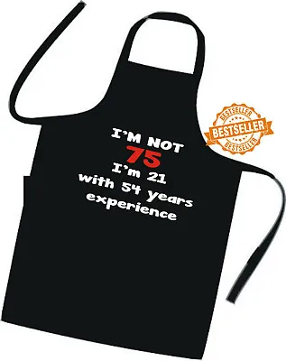 75th Birthday Gift / Full Lenght Apron / High Quality / Cook / Chef / BBQ / Xmas • £12.99