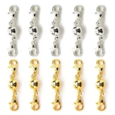 10Pc Magnetic Clasps Strong Silver Gold Plated For Necklace Jewelry Making  ^~ • £6.09