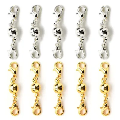 10Pcs Magnetic Clasps Strong Silver Gold Plated For Necklace Jewelry Making  CL • £4.40