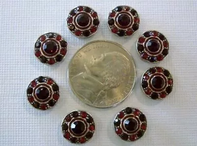 2 Hole Slider Beads Crystal Circles Red  #8 • $7.95