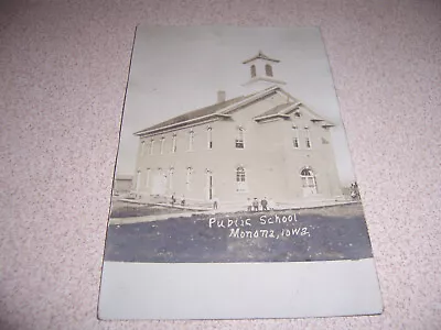 C.1900 PUBLIC SCHOOL MONONA IOWA ANTIQUE RPPC POSTCARD • $7.99