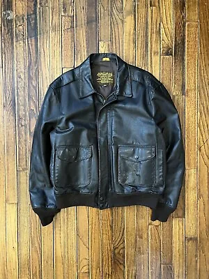Vintage Type A-2 Air Force Flight Flyers Jacket Mens Large L Leather Bomber Rare • $101.24