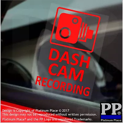 £2.47 • Buy 4 X Dash Cam Recording-RED-Internal Stickers-CCTV,Car,Taxi,Warning,Security,Sign