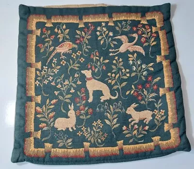 J. Pansu Paris Dog Rabbits Swan Pheasant Floral Throw Pillow Cover Tapestry  • $34.99