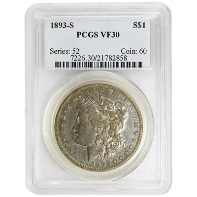 1893-S Silver $1 Morgan Dollar PCGS VF30 Rare Coin Rare Coin • $8200