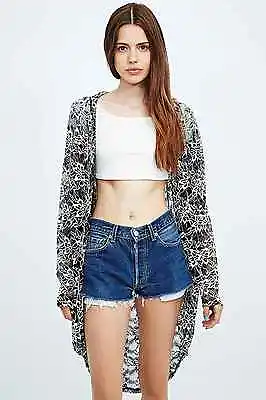 Urban Outfitters Pins & Needles Cocoon Lace Cardigan - Black/White - RRP £48  • £18.99