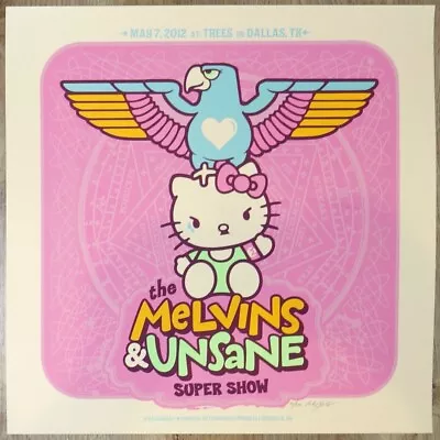 2012 The Melvins & Unsane - Dallas Concert Poster S/n By Angryblue - Hello Kitty • $47.90