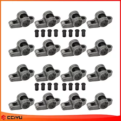 ✅Stainless Steel Roller Rocker Arms & Stud For Chevy SBC 350 400 1.6 Ratio 3/8  • $117.59