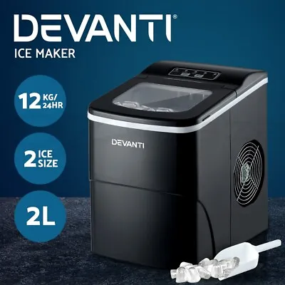 Devanti Portable Ice Maker Commercial Machine Ice Cube 2L Bar Countertop Black • $129.95